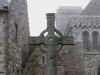Replica of the Cross of St. John. (The original, made in the AD 700's, is in a museum.)