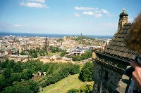 View of Waverly Station, the Loch, the Scott Memorial and Edinburgh