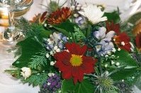 There were beautiful flowers everywhere.